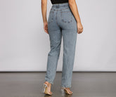 Trendy asymmetrische High-Rise Boyfriend Jeans